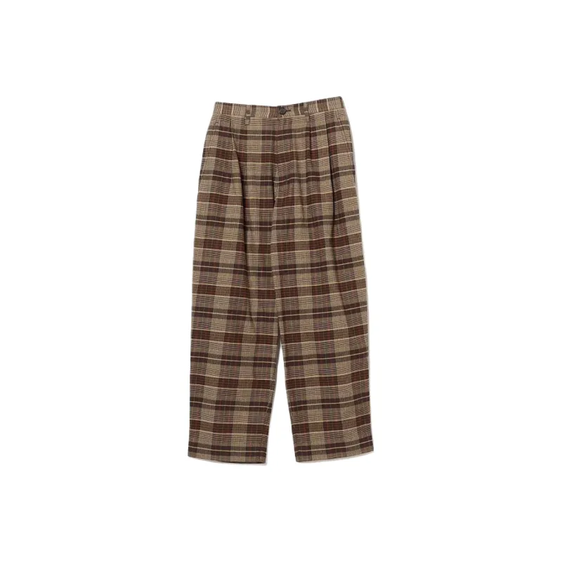 Beams BOY Casual Pants Women's Brown Plaid-0