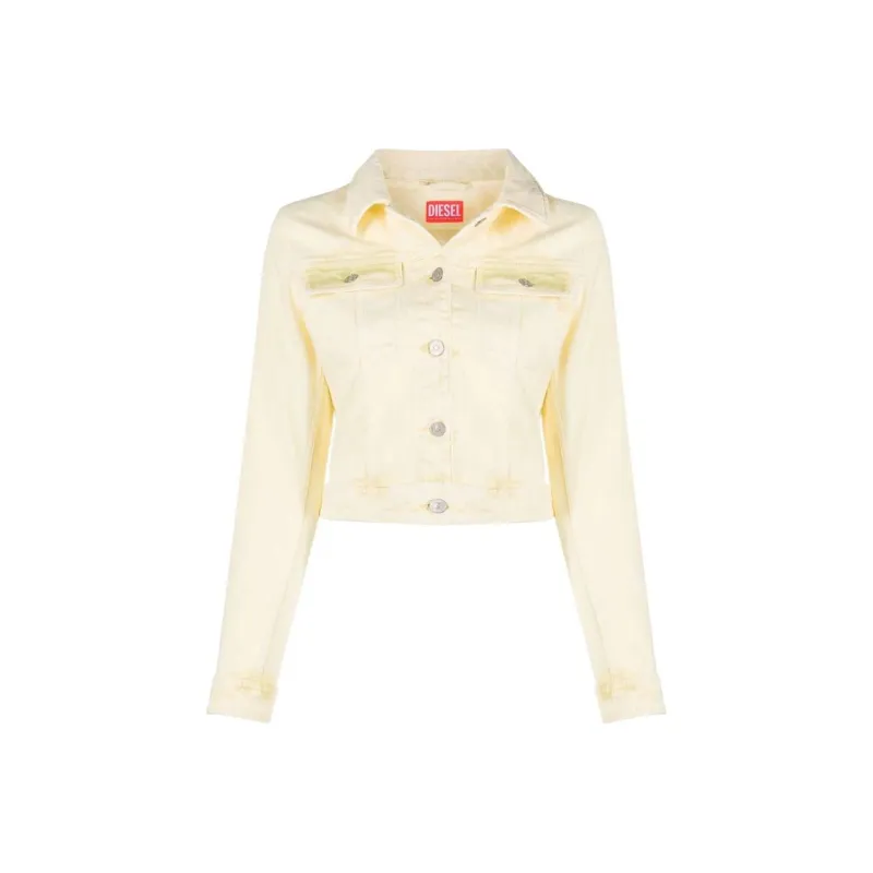 DIESEL Denim Jackets Women's Light Yellow-0