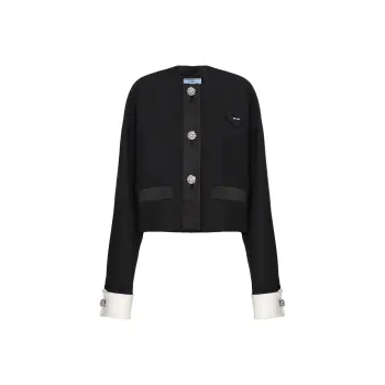PRADA SS23 Cropped Coat Women's Black