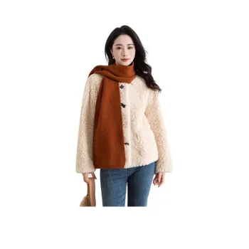 Shavani Cropped Coat Women's Beige Apricot