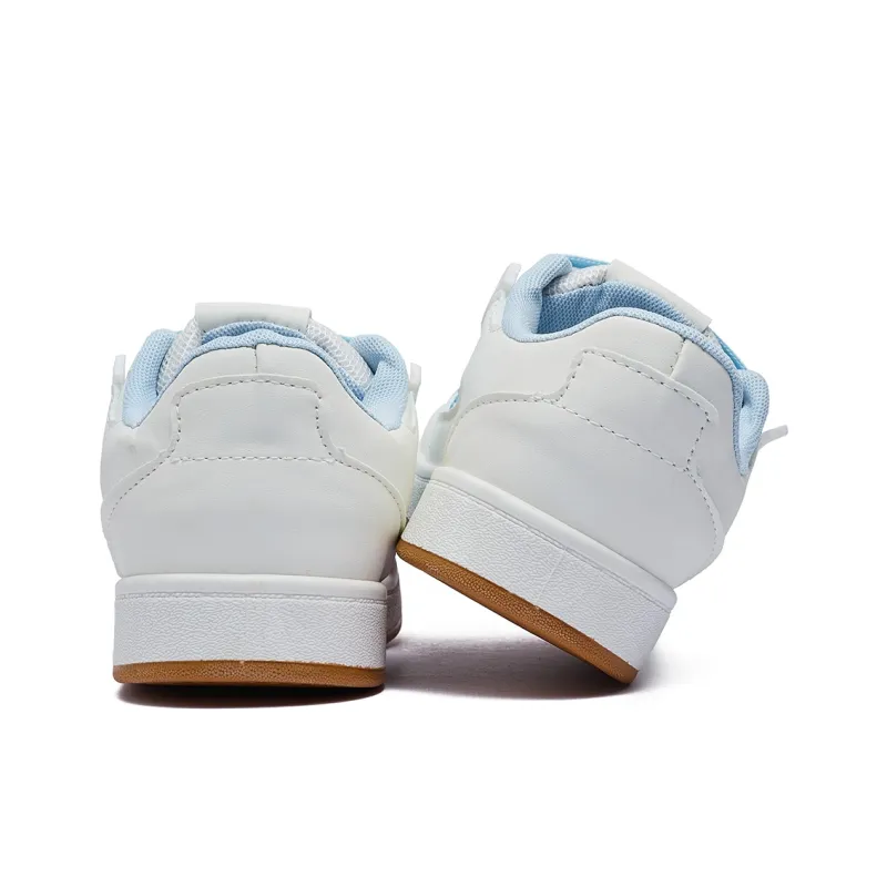 FCS Slip Resistant Cushioning Low Top Skateboard Shoes Women's White Blue-3