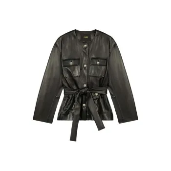 Maje Leather Jackets Women's Black