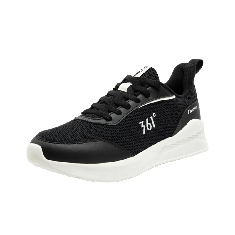 361° Life Collection Anti Slip Wear Resistant Low Top Casual Shoes Men's Obsidian Black Feather White-1
