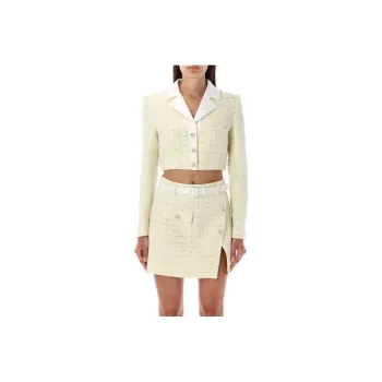 Self portrait Cropped Bouclé Jacket
