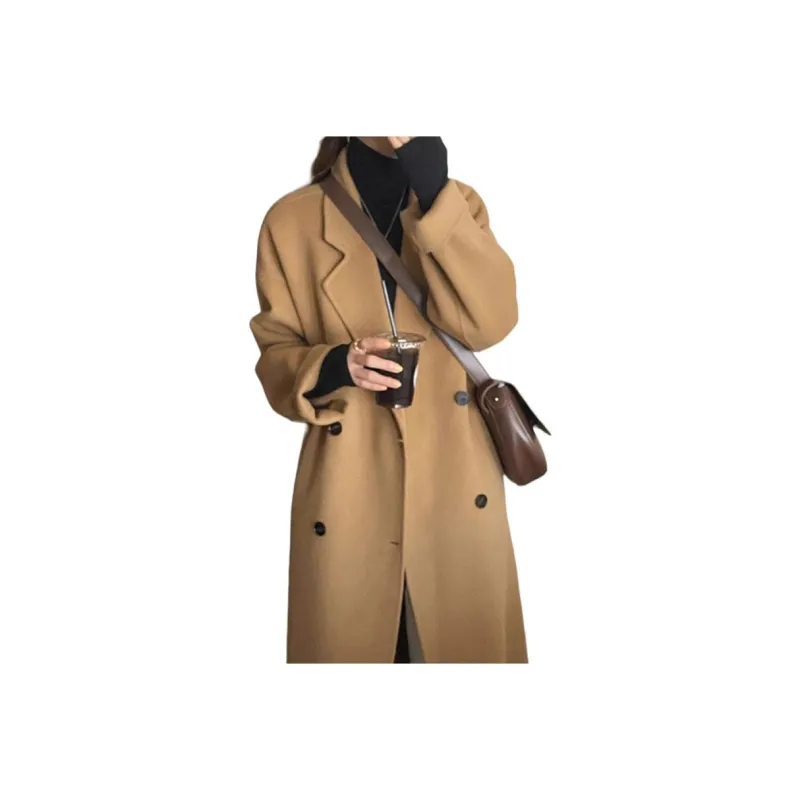 GULIANFEI Double Sided Woolen Coat Women's Oat-3