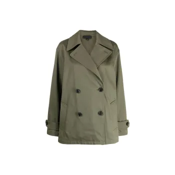 NILI LOTAN Gabardine Double-breasted Raincoat