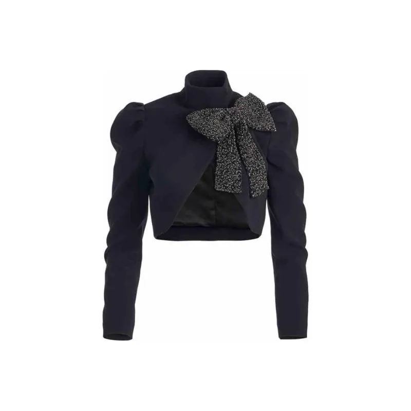ALICE+OLIVIA FW24 ADDISON Cropped Coats Women's Black-0