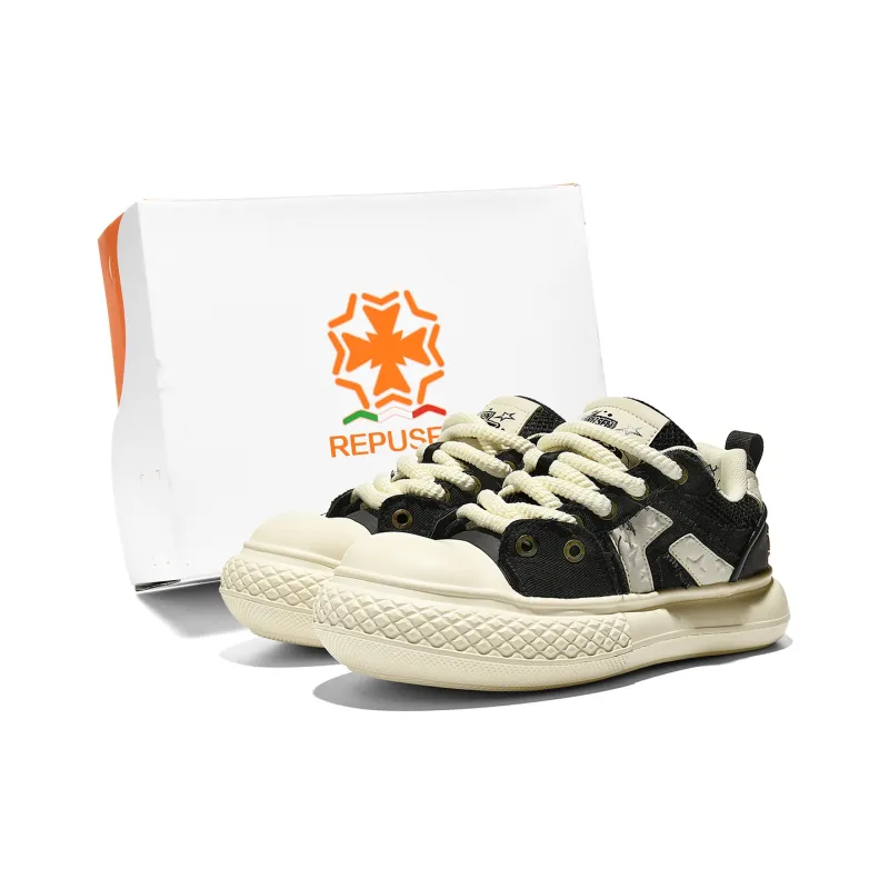 REPUSEN Skateboard Shoes Men Low Top Black/Beige-10