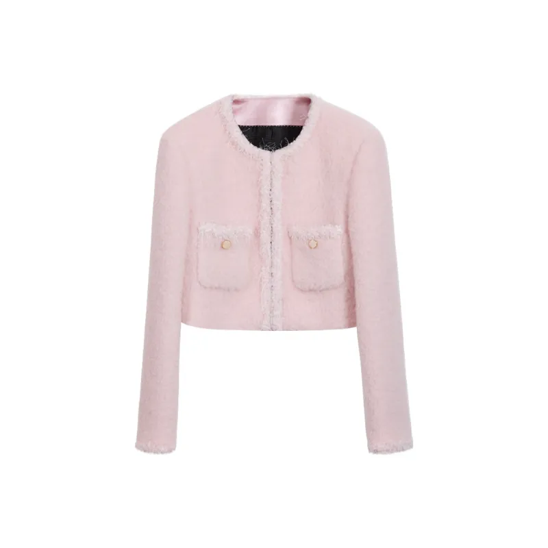 NancyCavally Cropped Coats Women's Pink-0