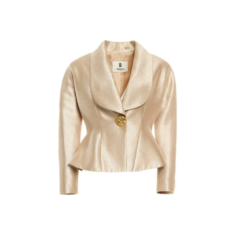 BESIONIA FW24 Business Suits Coats Women's Gold-0