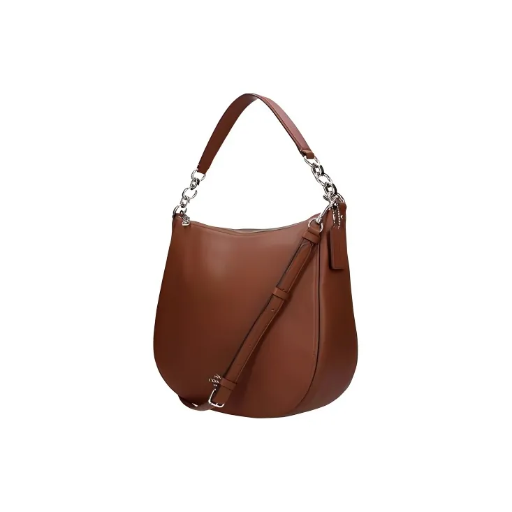 COACH Chelsea Leather Handbag Large Size Women's Brown-1