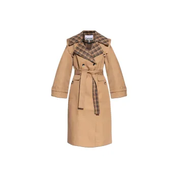 GANNI Belted Oversized Trench Coat