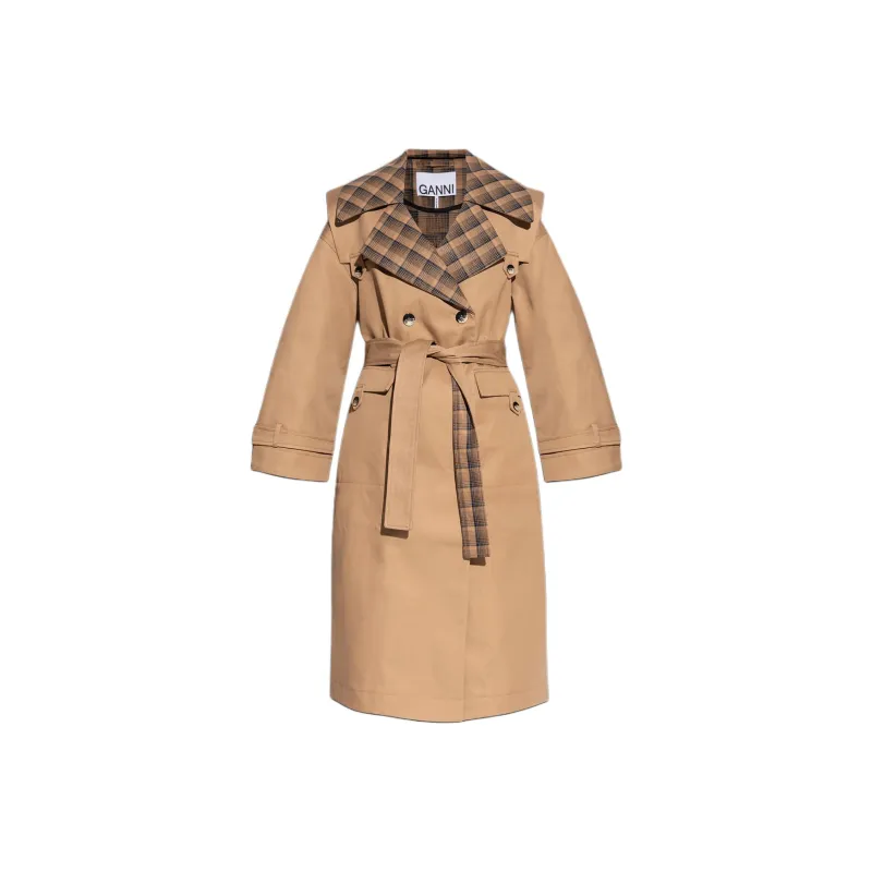 GANNI Belted Oversized Trench Coat-0