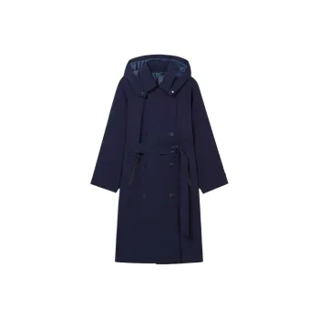 LACOSTE FW23 Trench Coat Women's Navy Blue