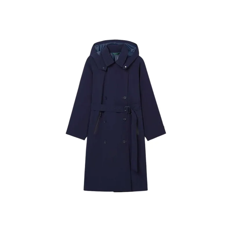 LACOSTE FW23 Trench Coat Women's Navy Blue-0