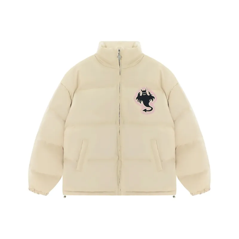 LBPC Ghost Demon Thermal Thickened Stand Collar Puffy Puffer Jacket With Light Effect Unisex-13
