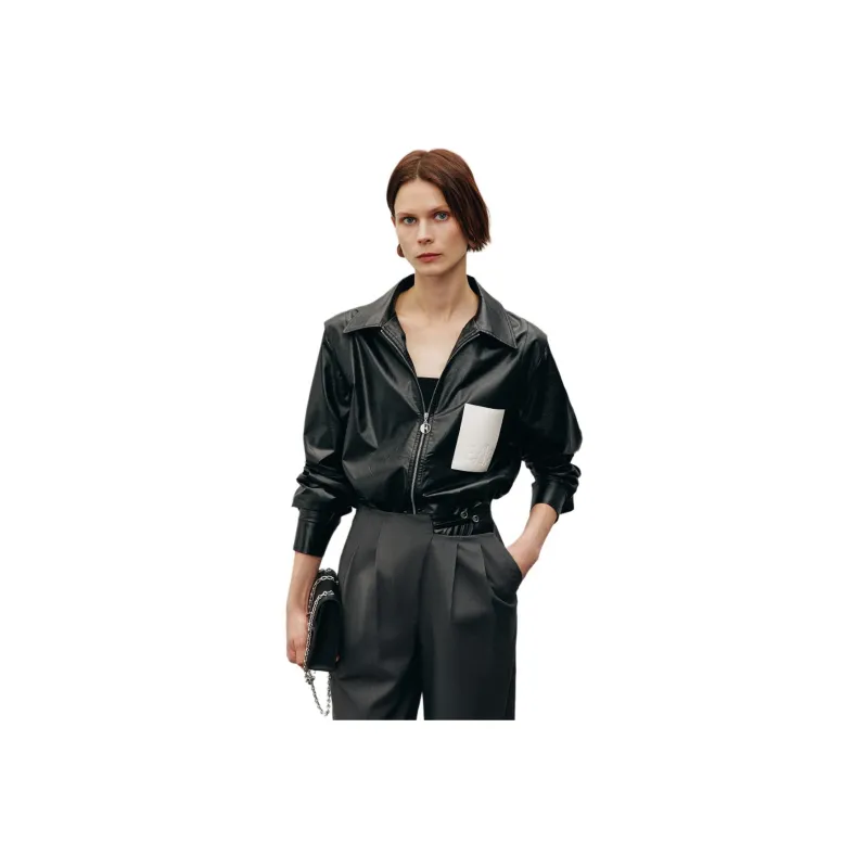 ELLE Leather Jackets Women's-10