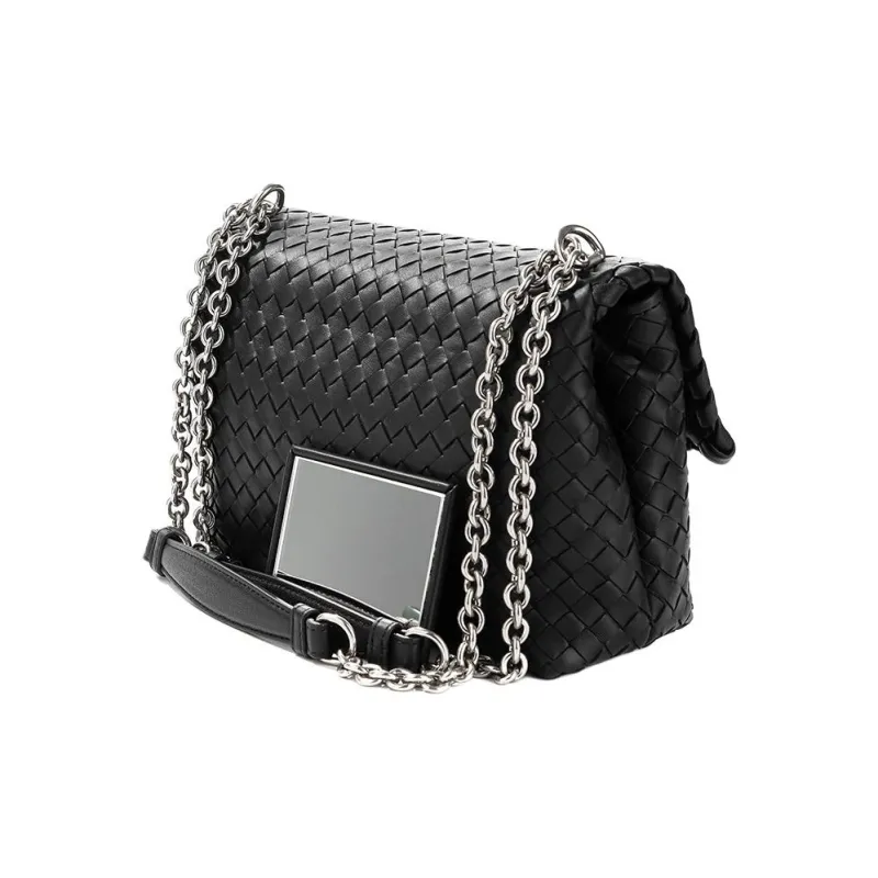 Bottega Veneta Sheepskin Shoulder Bag Women's Black-4