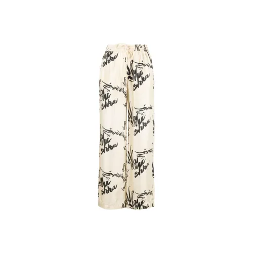 NANUSHKA Jarine Calligraphy print Silk Trousers