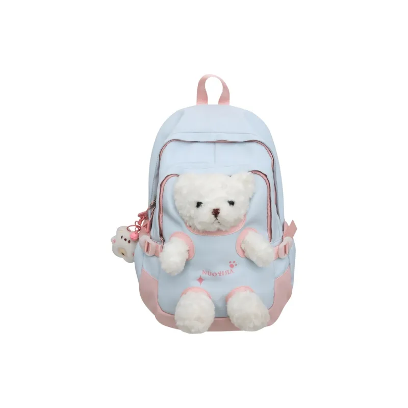 AIBAG Nylon Backpack Unisex Pink Green/Pink Blue/Pink Yellow/Blue Green/Black-2