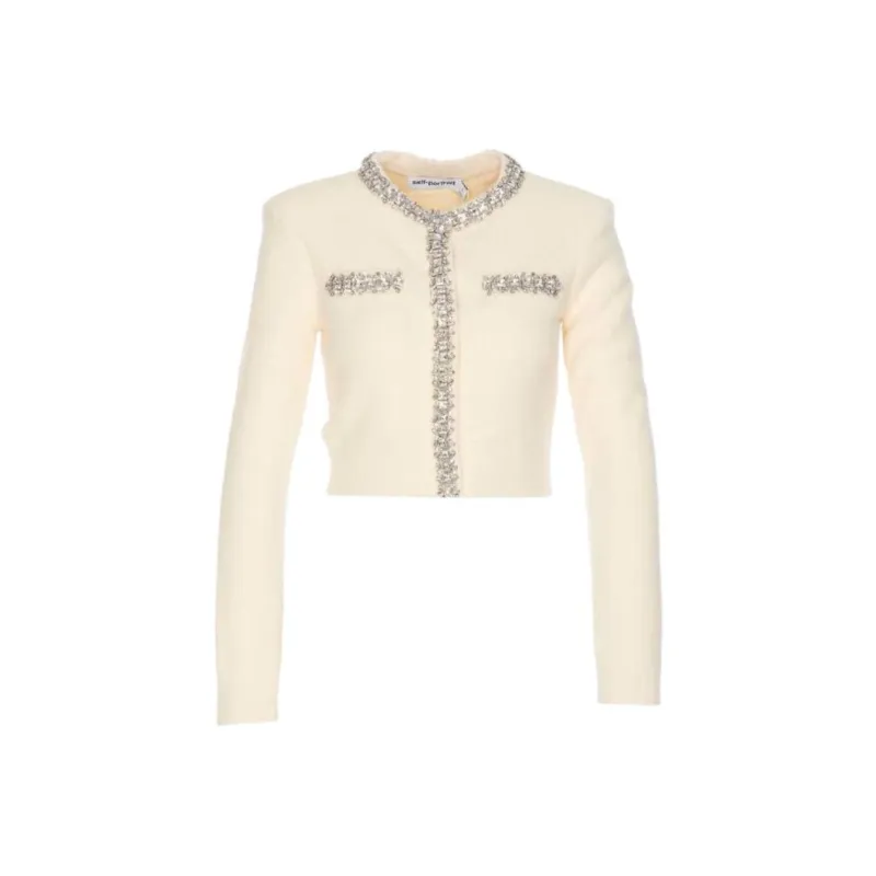 Self portrait Embellished Long Sleeved Cardigan-0