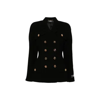 VERSACE Crepe Double Breasted Blazer