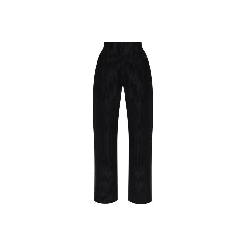 EMPORIO ARMANI Ribbed Straight leg Trousers-0