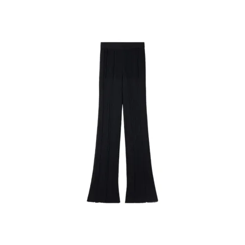 Stella Blouse Straight-Leg Plissé-Effect Ribbed Trousers