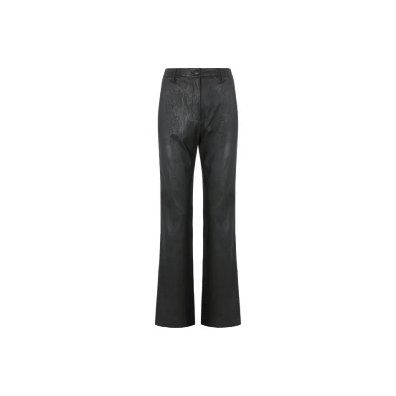 GUESS SS24 Eco Zoe Faux-Suede Straight Pants Casual Pants Women's Black-0
