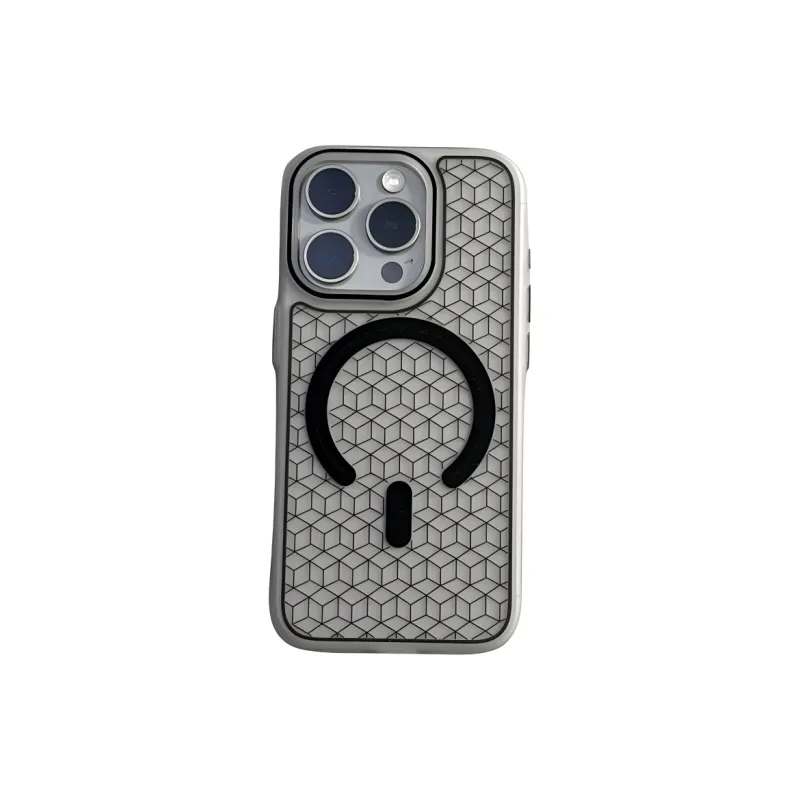 Wei Xin Acrylic Material Maze Plaid Magnetic Phone Cases Compatible With IPhone 16/15 Pro Max/Apple 13/14 Pro/Max-5