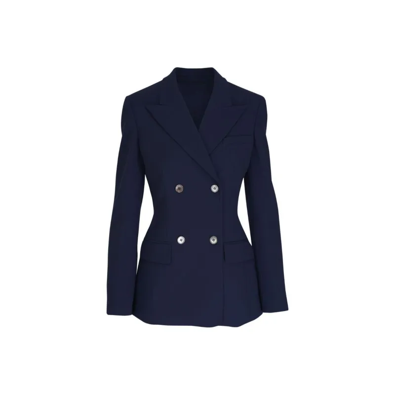 MICHAEL KORS Georgina Wool Serge Double Breasted Blazer-0