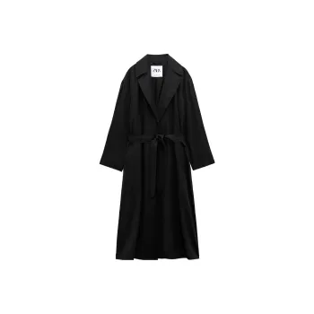 ZARA Trench Coats Women's Black
