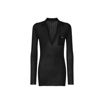 PINKO Ribbed Polo Top