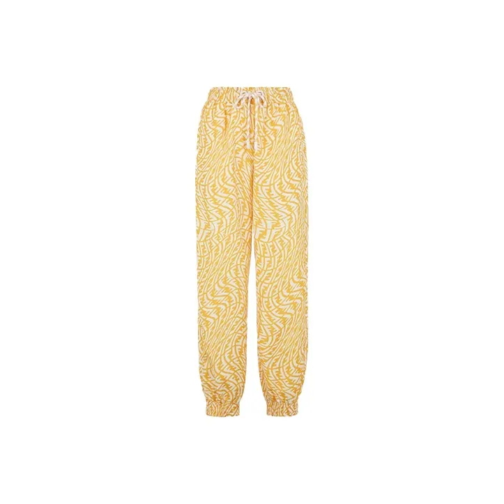 FENDI FW21 Casual Pants Women's Yellow-0
