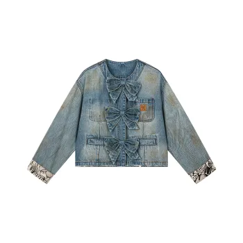 UOOYAA Denim Jackets Women's Denim Blue