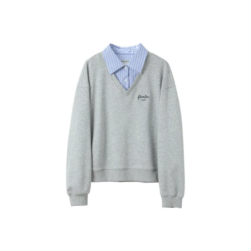 3COLOUR Sweatshirt Women's Heather Gray-0
