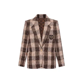 LOUIS VUITTON Check Tweed Preppy Blazer