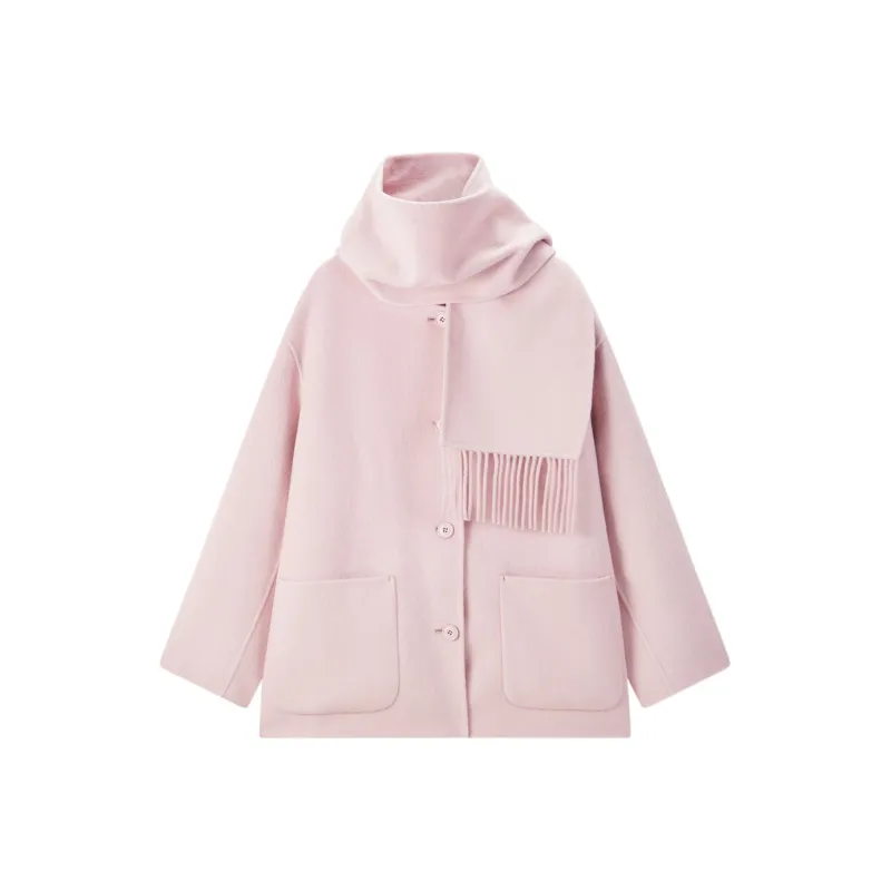 LEDIN Coats Women's Warm Light Pink-0