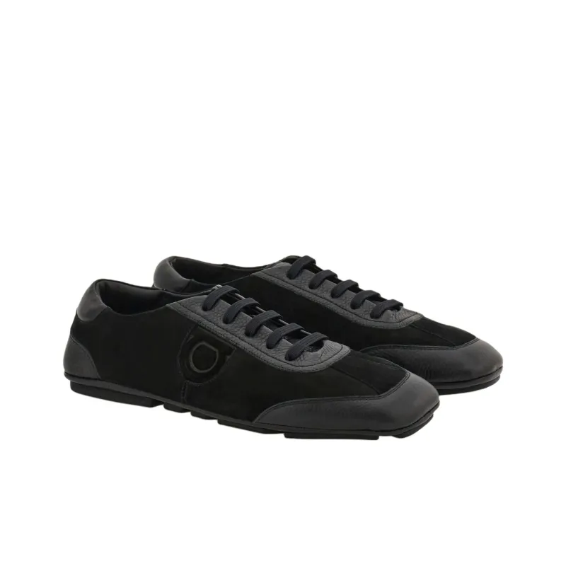 FERRAGAMO Lace up Driver Casual Shoes Men's Black-2