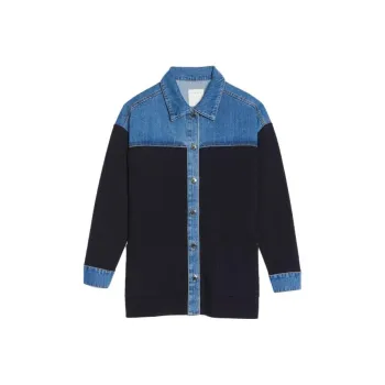 Sandro Denim Jackets Women's Navy