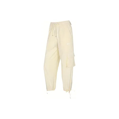 Nike Knitted Sports Pants Women's Beige Yellow