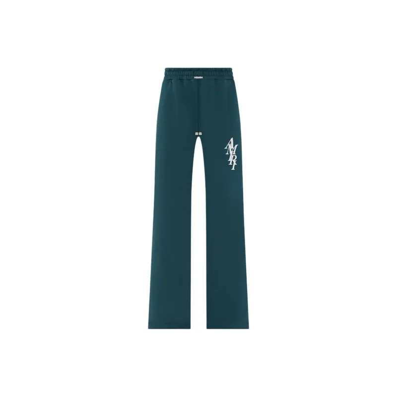 AMIRI Vertical Stack Amiri Baggy Sweatpant Casual Pants Women's Lake Green-0