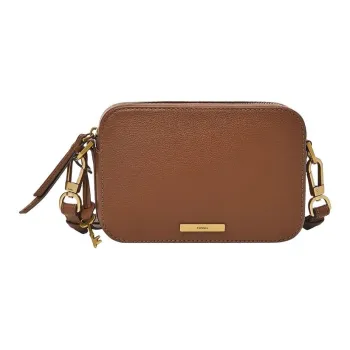 FOSSIL Genuine Leather Camera Bag, Shoulder Bag Women's Coffee