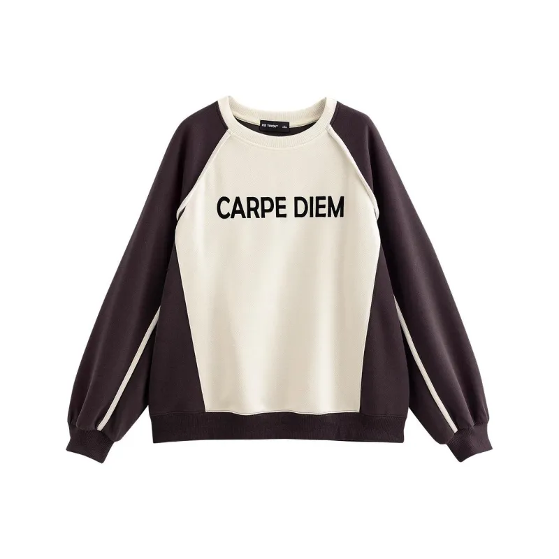 Initial Language Sweatshirt Women's Dark Reddish Purple-0