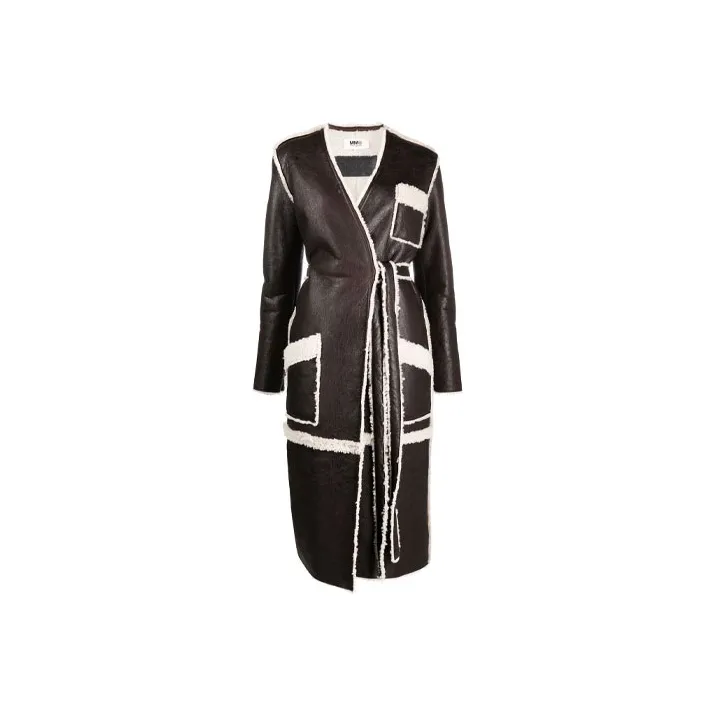 MM6 Maison Margiela Leather Jackets Women's Brown-0