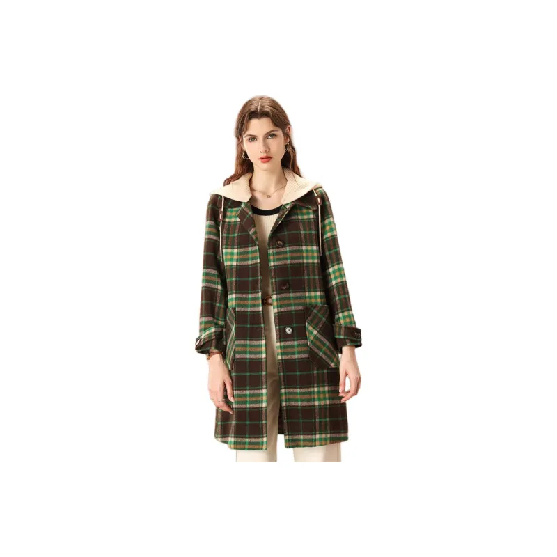 FENHONGMALI Coats Women's Green-0