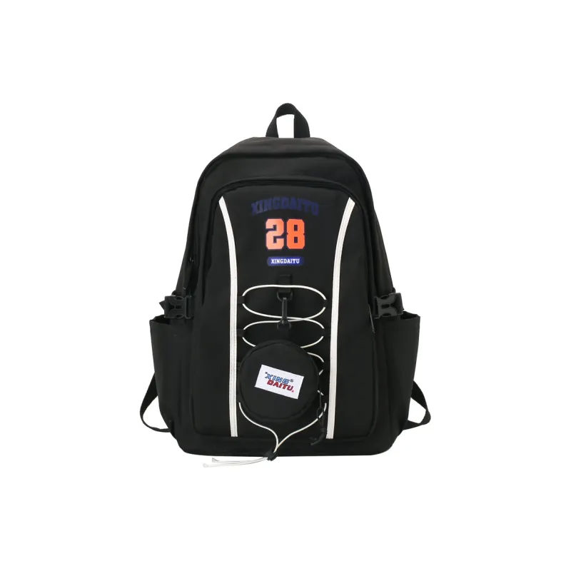 AIBAG Nylon Laptop Bag Backpack Unisex Ecru/Black Yellow/Pink-6