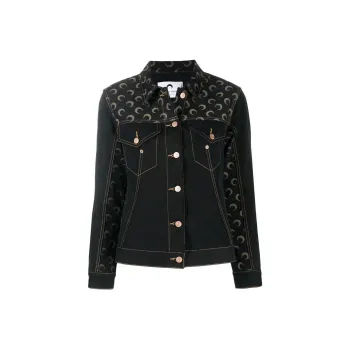 Marine Serre Moon Denim Semi Fitted Jacket 'Black'