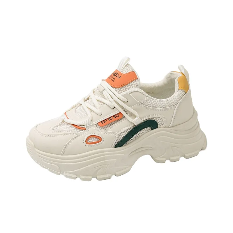 SIMBA'S PRIDE Chunky Sneakers Women's Low Top Orange/Yellow/Green-5
