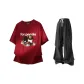 Burgundy+Black Pants